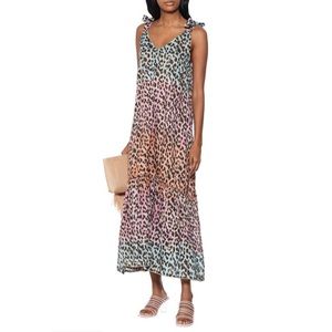 Juliet Dunn Leopard-Print Cotton Maxi Dress